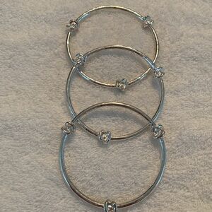Set of 3 Silvertone Bangles